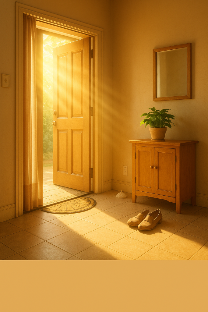 光が差し込む玄関